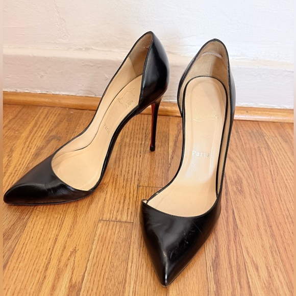 Christian Louboutin Shoes - Authentic Christian Louboutin Black Heels with Red Soles Corneille 100. EU38.